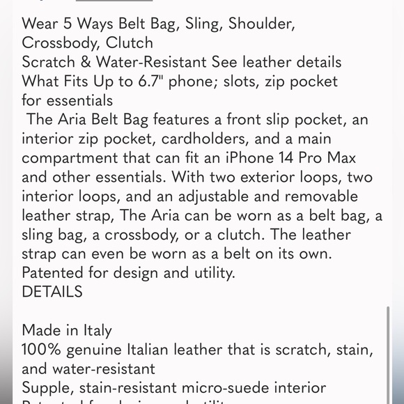 Senreve Aria Belt Bag / convertible to shoulder bag - Picture 15 of 17